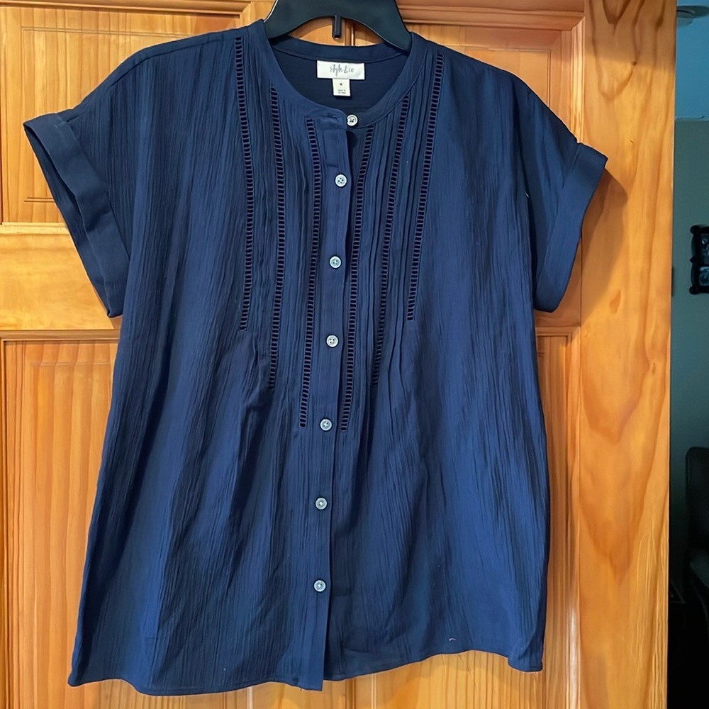 NWOT Style & Co Navy Blouse